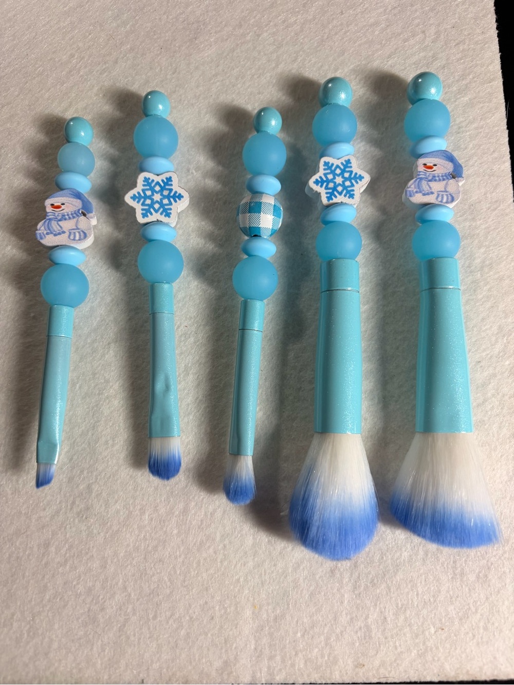 Winter Blue Makeup Brush Set for Women - Blue